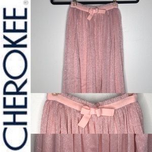 Cherokee Girl’s Long Sparkle Pink Tulle Skirt